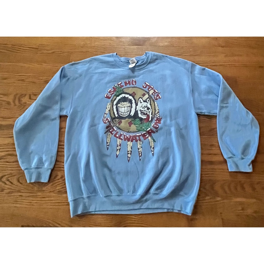 Eskimo Joe's Stillwater Oklahoma State Flag Sweatshirt Light Blue Gildan Large